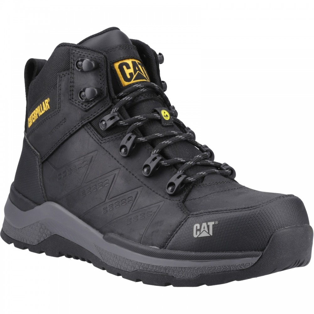 CAT Inductor Leather Work Boots ESD Black