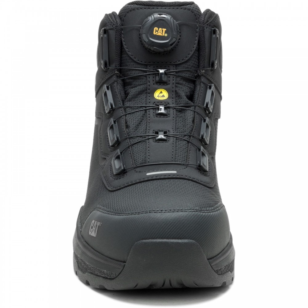 CAT Inductor Tech Safety Boots ESD Black BOA Style Fastlock