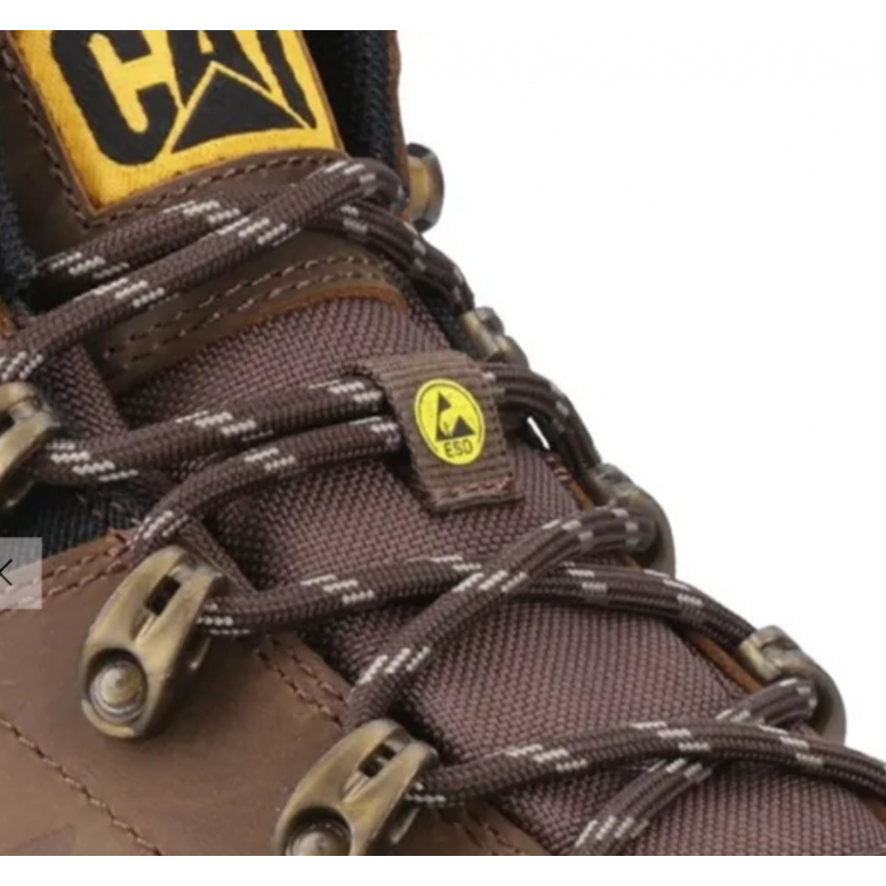 CAT Inductor Leather Work Boots ESD Brown