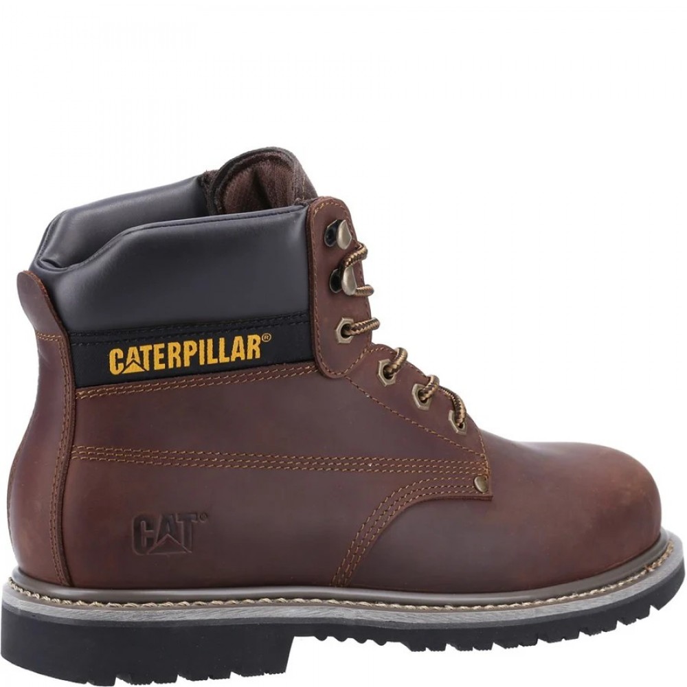 CAT Powerplant SB Safety Boots Brown Steel Toe Caps 