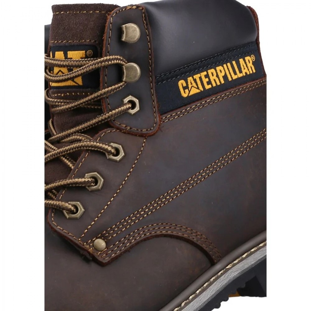 CAT Powerplant SB Safety Boots Brown Steel Toe Caps 