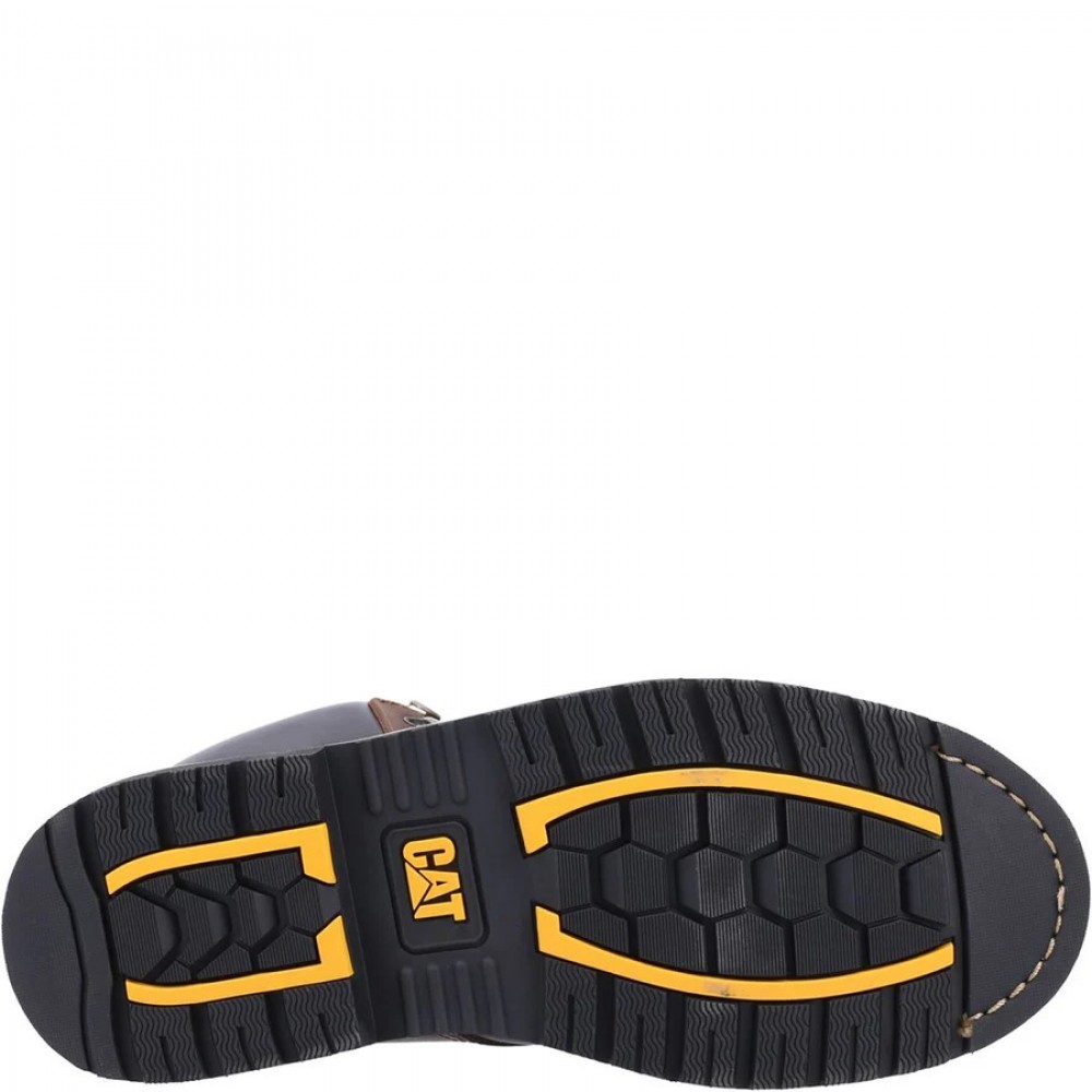 CAT Powerplant SB Safety Boots Brown Steel Toe Caps 
