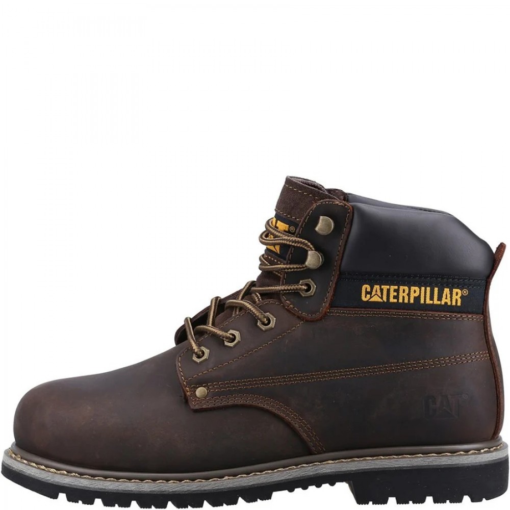 CAT Powerplant SB Safety Boots Brown Steel Toe Caps 