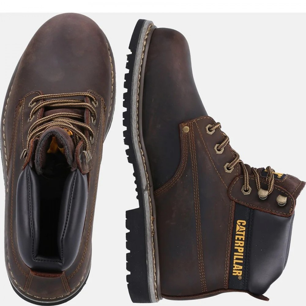 CAT Powerplant SB Safety Boots Brown Steel Toe Caps 