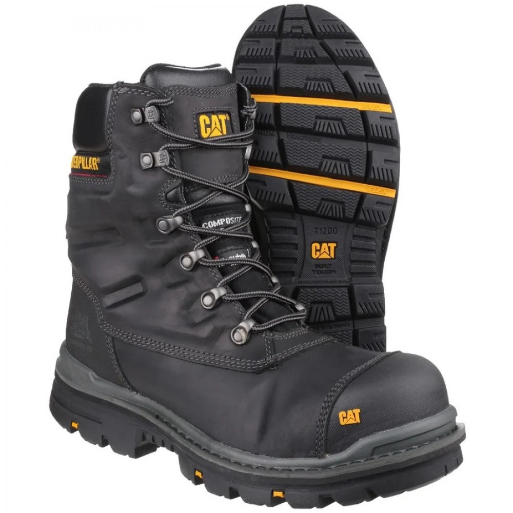 CAT Premier Waterproof Safety Boots Black 