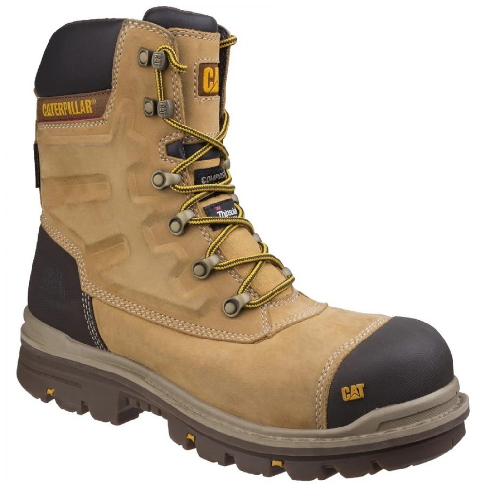 CAT Premier Waterproof Safety Boots Honey
