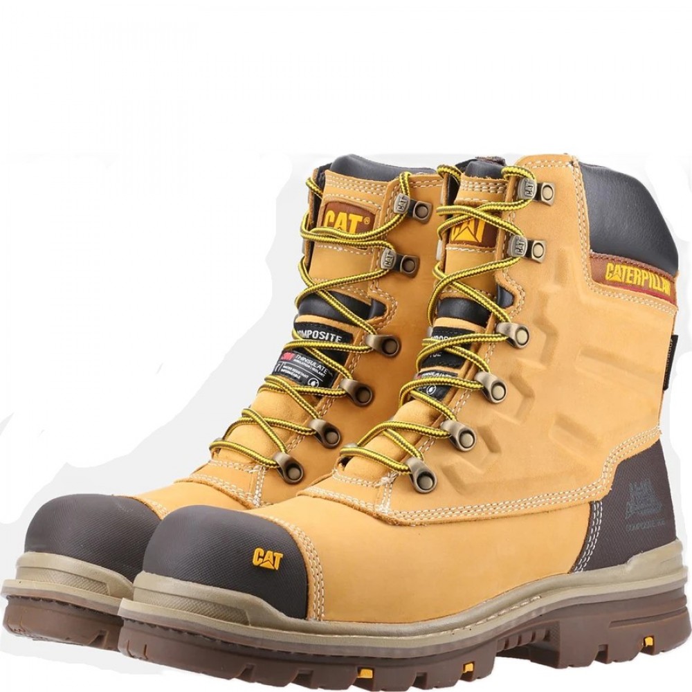 CAT Premier Waterproof Safety Boots Honey