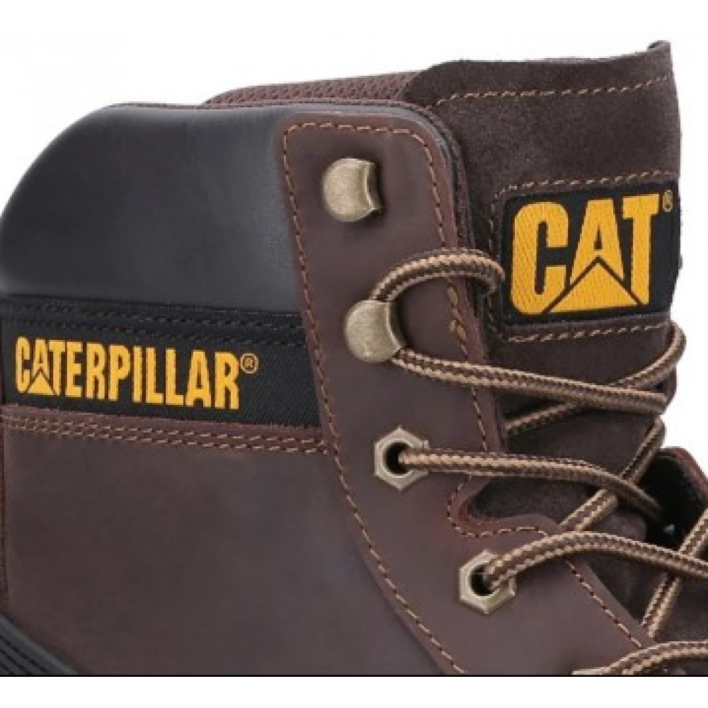 CAT Powerplant S3 Safety Boots Brown Scuff Cap
