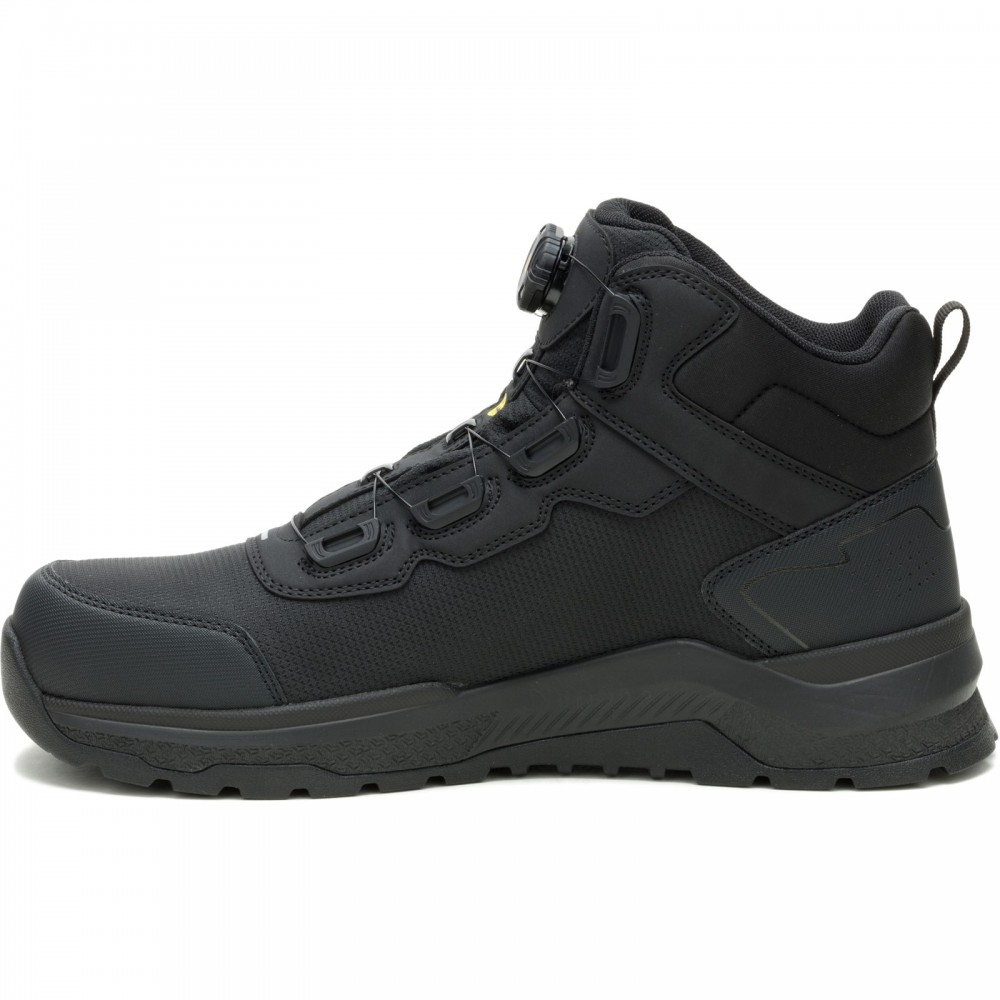 CAT Inductor Tech Safety Boots ESD Black BOA Style Fastlock