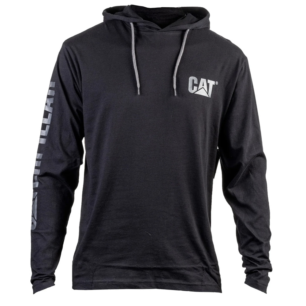 CAT Logo Sleeve Hoodie Black