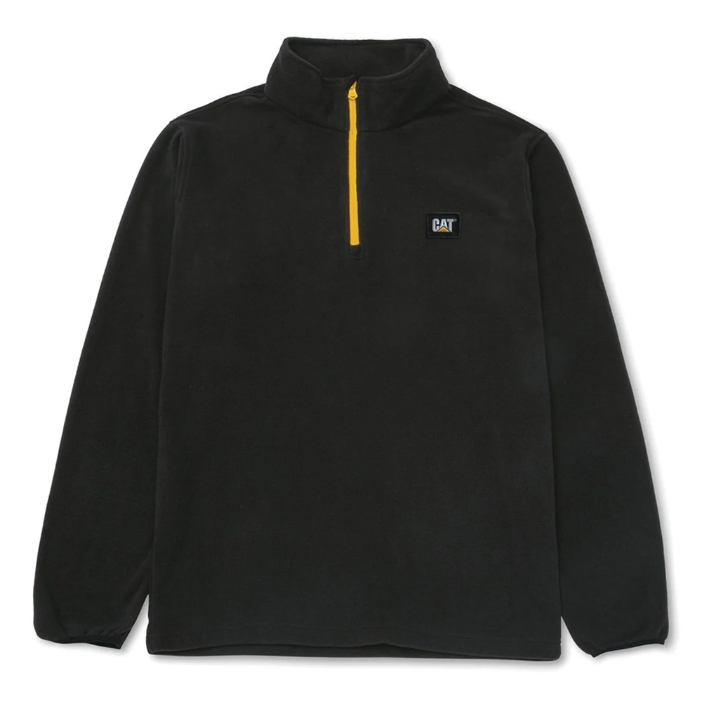CAT Microfleece Black / Yellow Quarter Zip