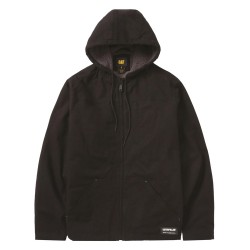 CAT Hooded Sherpa Black Lined Jacket