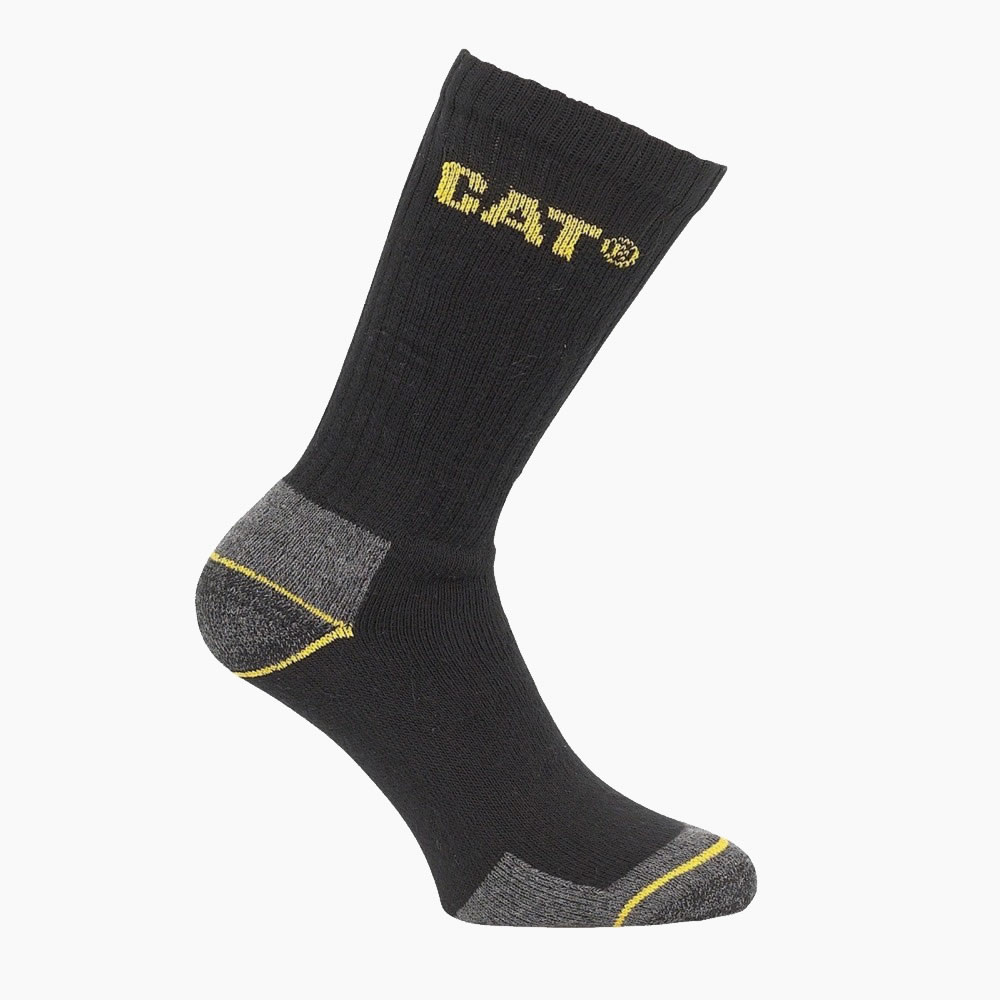 CAT Black Crew Work Sock 3-Pack