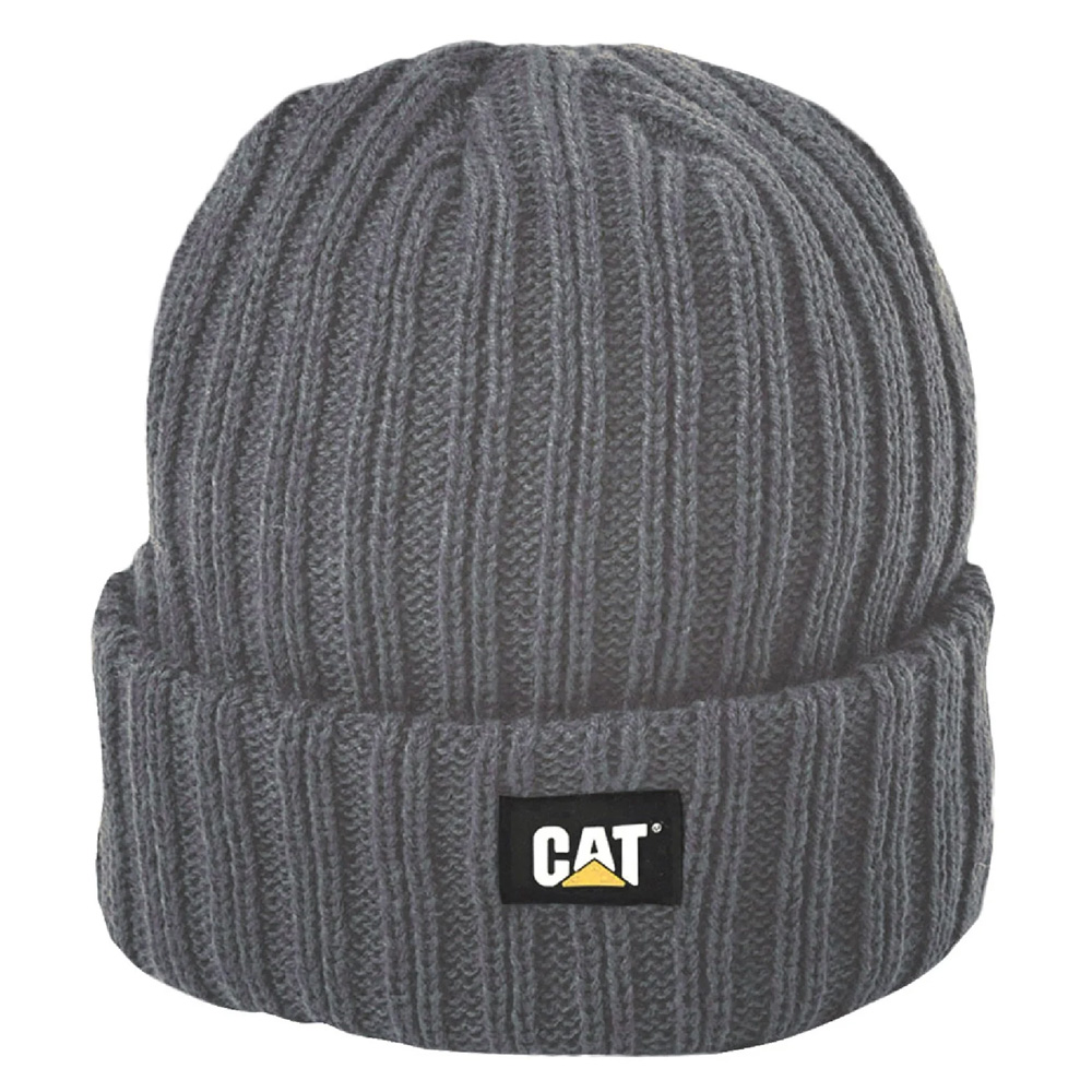 CAT Rib Watch Graphite Logo Beanie 