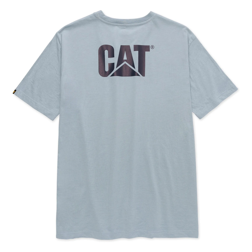 CAT Trademark Logo Blue Fog Heather T-Shirt