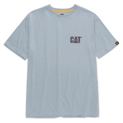 CAT Trademark Logo Blue Fog Heather T-Shirt