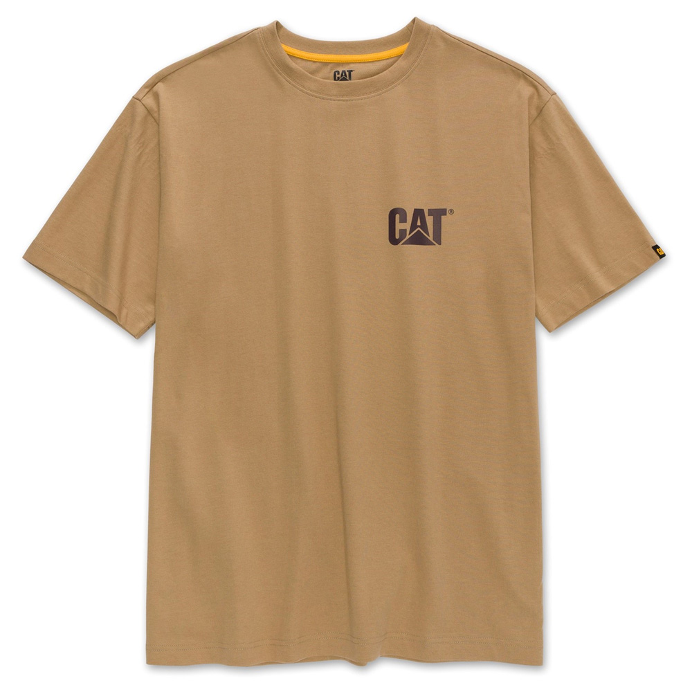 CAT Trademark Logo Khaki T-Shirt